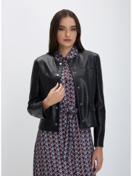 penny black γυναικείο jacket από οικολογικό δέρμα boxy fit σε μαύρο