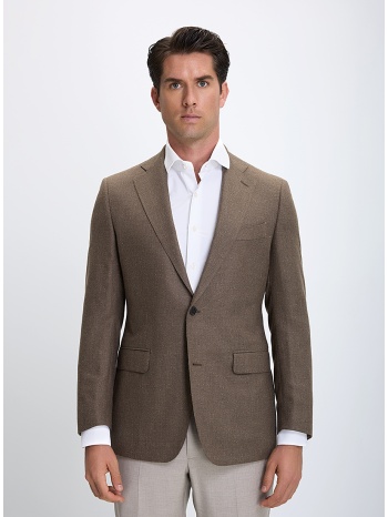 hd x vardas ανδρικό σακάκι slim fit μετάξι & μαλλί καφέ σε προσφορά