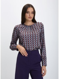 γυναικεία μπλούζα με γεωμετρικό μοτίβο σε εμπριμέ