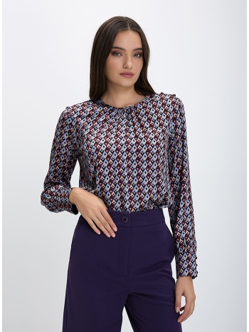 γυναικεία μπλούζα με γεωμετρικό μοτίβο σε εμπριμέ σε προσφορά