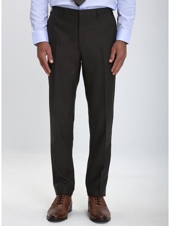 corneliani cc ανδρικό παντελόνι s120`s wool slim fit σε καφέ σε προσφορά