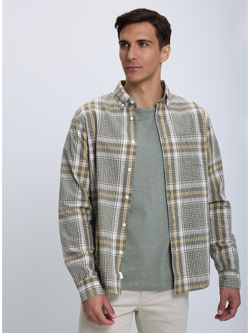 βαμβακερό καρό πουκάμισο button down σε προσφορά