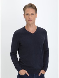 πλεκτό πουλόβερ με v λαιμόκοψη modern fit