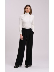 la fee maraboutee γυναικείο παντελόνι wide leg 74% polyester 26% recycled polyester μαύρο