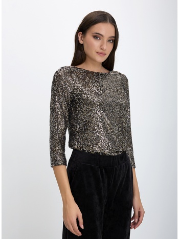 γυναικεία μπλούζα με παγιέτες σε μαύρο σε προσφορά