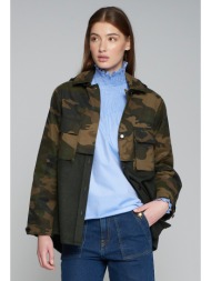 vilagallo γυναικείο μπουφάν camouflage loose fit σε εμπριμέ