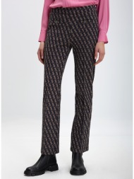 γυναικείο παντελόνι με γεωμετρικό μοτίβο slim fit σε εμπριμέ