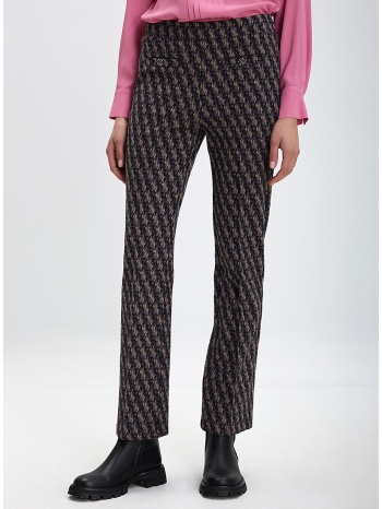γυναικείο παντελόνι με γεωμετρικό μοτίβο slim fit σε εμπριμέ σε προσφορά