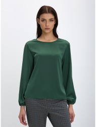 γυναικεία μπλούζα μακρυμάνικη με στρογγυλή λαιμόκοψη σε πράσινο