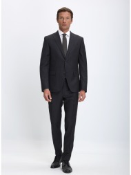 corneliani cc ανδρικό κοστούμι s110`s wool twill slim fit σε καρό γκρι