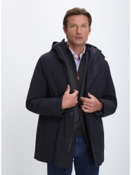 corneliani cc ανδρικό μπουφάν 2in1 με κουκούλα regular fit σε μπλε