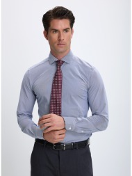 xacus ανδρικό πουκάμισο active non iron ριγέ με semi rex γιακά slim fit
