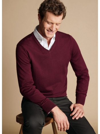 charles tyrwhitt ανδρικό πουλόβερ v-neck merino modern fit σε προσφορά
