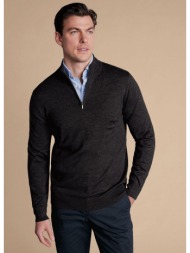 charles tyrwhitt ανδρικό πουλόβερ merino ημιζιβάγκο με φερμουάρ