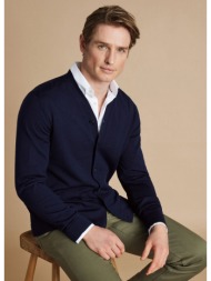charles tyrwhitt ανδρική ζακέτα merino slim fit σε μπλε