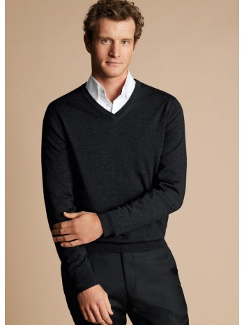 charles tyrwhitt ανδρικό v-neck πλεκτό merino modern fit σε σε προσφορά