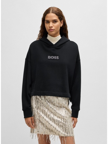 boss γυναικείο φούτερ βαμβακερό με λογότυπο και κουκούλα σε σε προσφορά