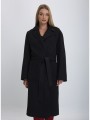gerry weber γυναικείο παλτό με ζώνη σε μαύρο