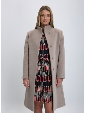 cinzia rocca γυναικείο παλτό με μάο γιακά και κλείσιμο με