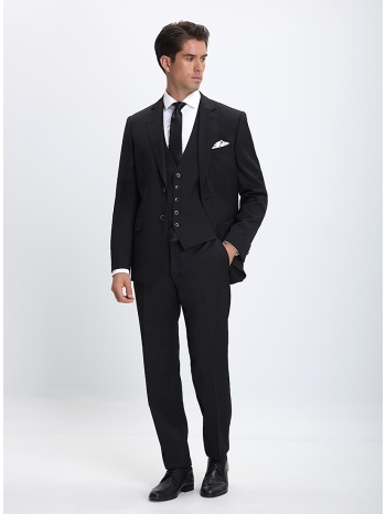 vardas ανδρικό κοστούμι e-motion 3pieces modern fit σε μαύρο σε προσφορά