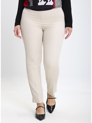 γυναικείο ελαστικό παντελόνι straight fit σε μπεζ σε προσφορά