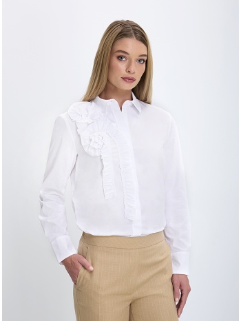 gerry weber γυναικείο πουκάμισο με βολάν σε λευκό σε προσφορά