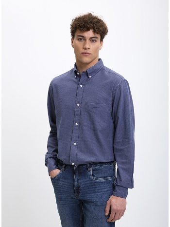 gant ανδρικό πουκάμισο φανελένιο comfort fit σε καρό μπλε σε προσφορά