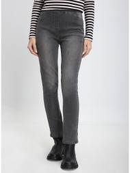 γυναικείο παντελόνι τζιν regular fit γκρι