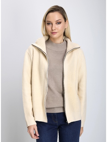γυναικεία πλεκτή ζακέτα με φερμουάρ ζιβαγκο regular fit σε προσφορά