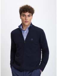 north sails ανδρική ζακέτα eco cashmere με φερμουάρ σε σκούρο μπλε