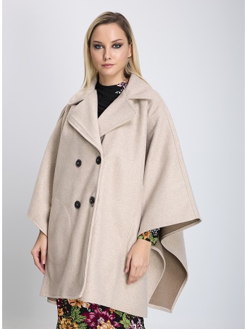 γυναικεία καπα/παλτό regular fit με γιακά και σταυρωτό σε προσφορά