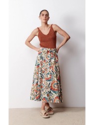 printed midi skirt