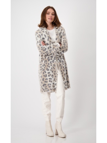 monari γυναικεία ζακέτα oversized fit σε animal print σε προσφορά
