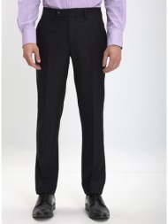 vardas ανδρικό παντελόνι regular fit από μαλλί & κασμίρι μαύρο