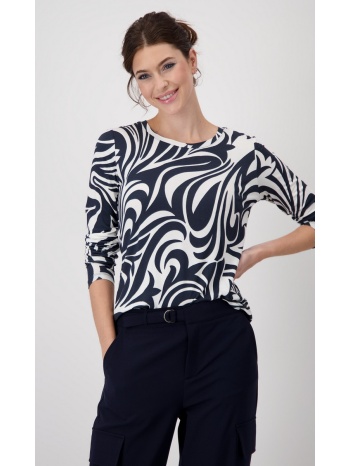 monari γυναικεία μπλούζα regular fit μακρύ μανίκι εμπριμέ σε προσφορά