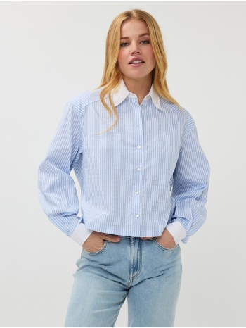 esqualo γυναικείο πουκάμισο ριγέ με στρας loose fit σε σε προσφορά