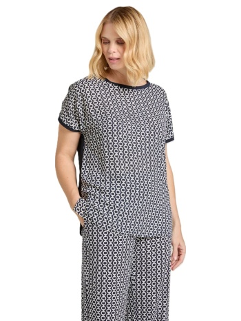 luisa viola γυναικεία μλούζα τοπ jersey σε εμπριμέ μπλε σε προσφορά