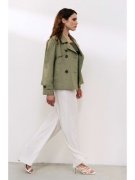 cinzia rocca γυναικείο μπουφάν διπλόπετο σε τεχνικό ύφασμα σε χακί