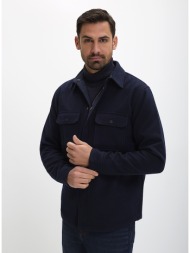 ανδρικό overshirt regular fit με τσέπες και κλείσιμο με φερμουάρ