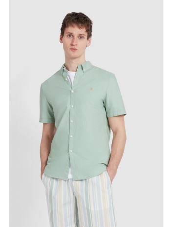 farah ανδρικό πουκάμισο brewer κοντομάνικο slim fit από