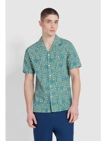 farah ανδρικό πουκάμισο landon κοντομάνικο με φλοράλ σχέδιο