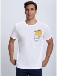 βαμβακερό ανδρικό t-shirt με κέντημα