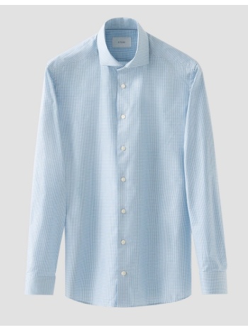 eton ανδρικό πουκάμισο slim fit με κλασικό γιακά και καρό