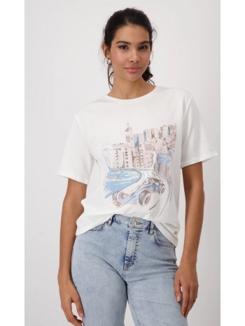 monari γυναικεία μπλούζα regular fit με μοτίβο monaco και σε προσφορά