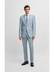 boss ανδρικό κοστούμι slim fit μάλλινο βισκόζη