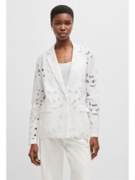 boss γυναικείο σακάκι blazer με κέντημα regular fit σε λευκό