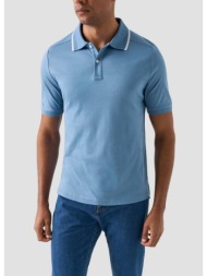 eton ανδρικό polo regular fit βαμβακερό με διακριτικές ρίγες στον γιακά