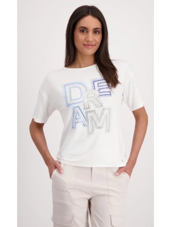 monari γυναικεία μπλούζα regular fit με στρας λεπτομέρεια σε προσφορά