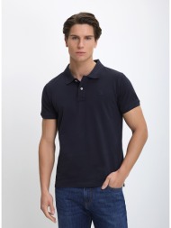 ανδρική μπλούζα polo βαμβακερή με κεντημένο λογότυπο regular fit
