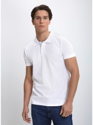 ανδρική μπλούζα polo βαμβακερή με κεντημένο λογότυπο regular fit
